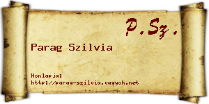 Parag Szilvia névjegykártya